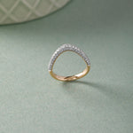 Pave Diamond Chevron Band, 14K Solid Gold, 5/8 ct Lab Grown Diamond-5