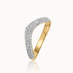 Pave Diamond Chevron Band, 14K Solid Gold, 5/8 ct Lab Grown Diamond-3