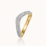 Pave Diamond Chevron Band, 14K Solid Gold, 5/8 ct Lab Grown Diamond-3