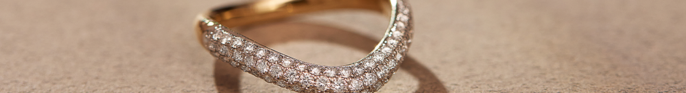 Pave Diamond Chevron Band, 14K Solid Gold, 5/8 ct Lab Grown Diamond-1