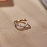 Pave Diamond Chevron Band, 14K Solid Gold, 5/8 ct Lab Grown Diamond-1