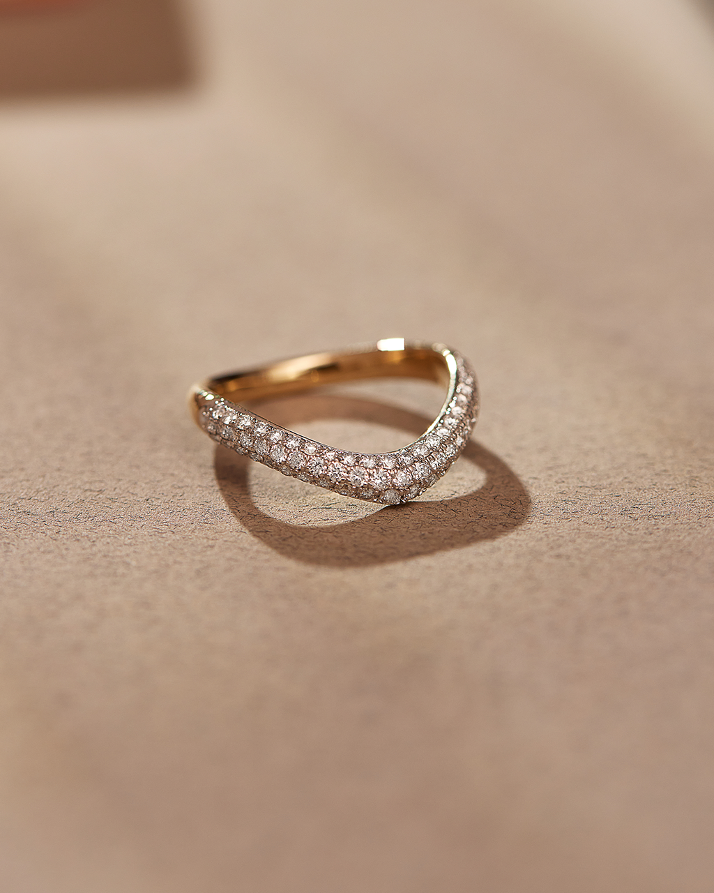 Pave Diamond Chevron Band, 14K Solid Gold, 5/8 ct Lab Grown Diamond-6