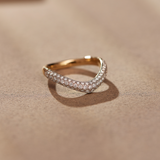 Pave Diamond Chevron Band, 14K Solid Gold, 5/8 ct Lab Grown Diamond-6