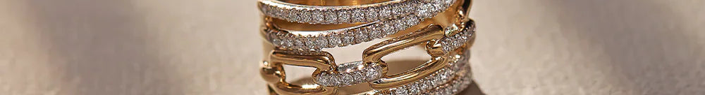 Interlinked Diamond Paperclip Band