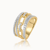 Interlinked Diamond Paperclip Band, 14K Gold Vermeil, 3/4 ct Lab Grown Diamond-3