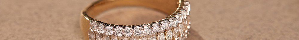 Marquise Diamond Eternity Band, 14K Solid Gold, 1 ct Lab Grown Diamond-1