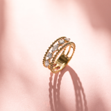Beaded Three Row Diamond Band, 14K Solid Gold, 1/2 ct Lab Grown Diamond-6