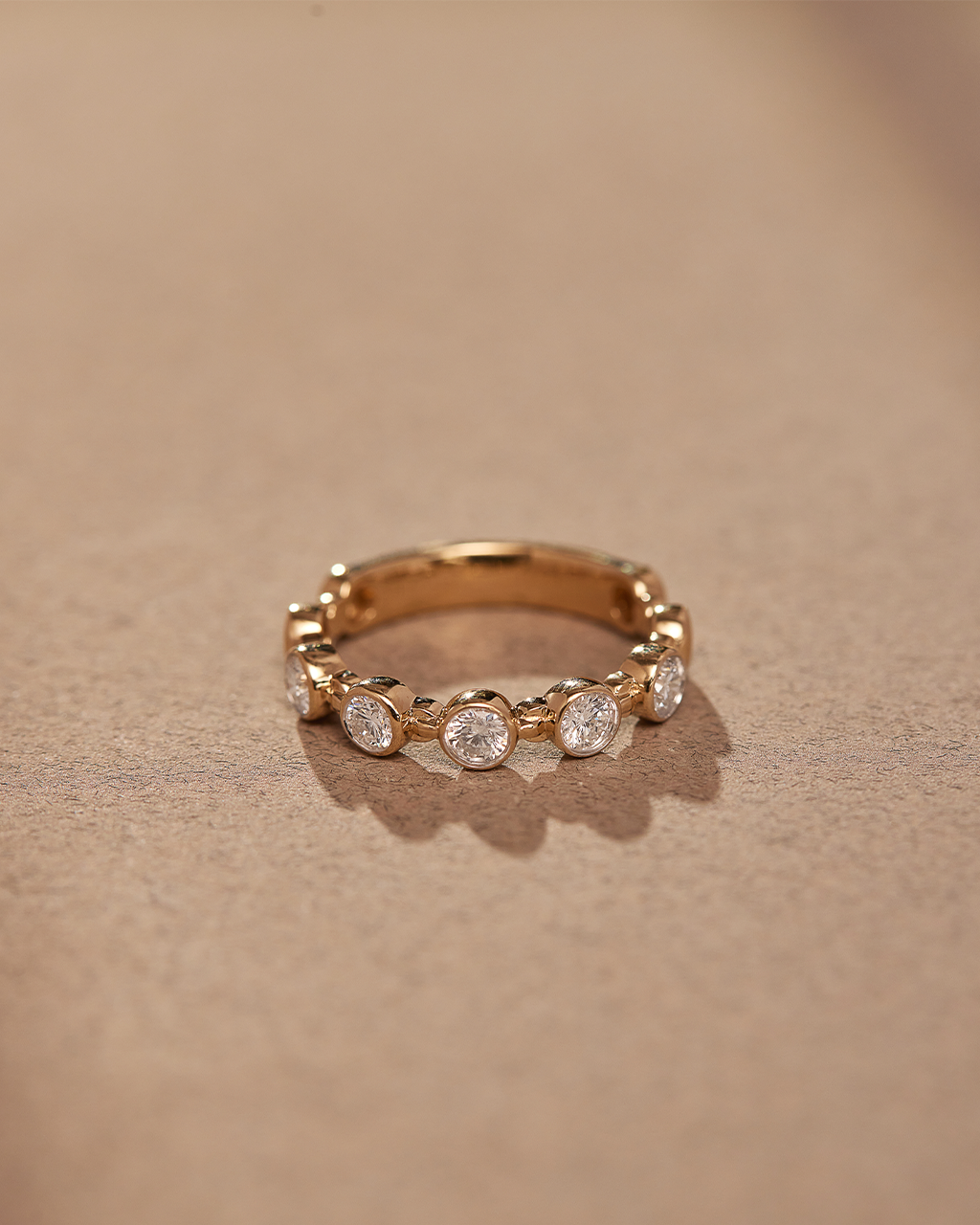 Bezel Set Station Diamond Eternity Band, 14K Gold Vermeil, 1/2 ct Lab Grown Diamond-6