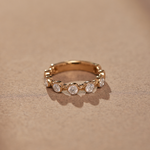 Bezel Set Station Diamond Eternity Band, 14K Solid Gold, 1/2 ct Lab Grown Diamond-1
