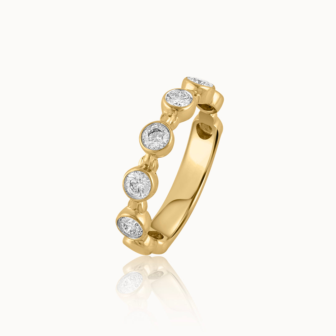 Bezel Set Station Diamond Eternity Band, 14K Solid Gold, 1/2 ct Lab Grown Diamond-3