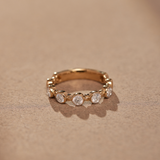 Bezel Set Station Diamond Eternity Band, 14K Solid Gold, 1/2 ct Lab Grown Diamond-6