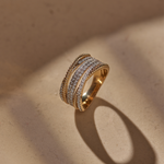 Textured Criss Cross Diamond Band, 14K Solid Gold, 3/4 ct Lab Grown Diamond-8