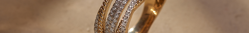 Textured Criss Cross Diamond Band, 14K Solid Gold, 3/4 ct Lab Grown Diamond-1