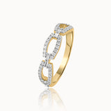 Paperclip Baguette Diamond Band, 14K Solid Gold, 3/8 ct Lab Grown Diamond-3