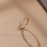 Paperclip Baguette Diamond Band, 14K Solid Gold, 3/8 ct Lab Grown Diamond-1