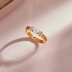 Radiant Diamond Band, 14K Solid Gold, 1/4 ct Lab Grown Diamond-6