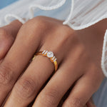 Radiant Diamond Band, 14K Gold Vermeil, 1/4 ct Lab Grown Diamond-4