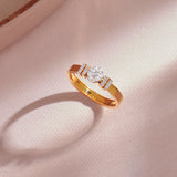 Radiant Diamond Band, 14K Solid Gold, 1/4 ct Lab Grown Diamond-1