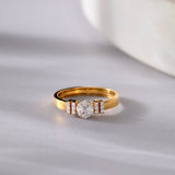 Radiant Diamond Band, 14K Solid Gold, 1/4 ct Lab Grown Diamond-5