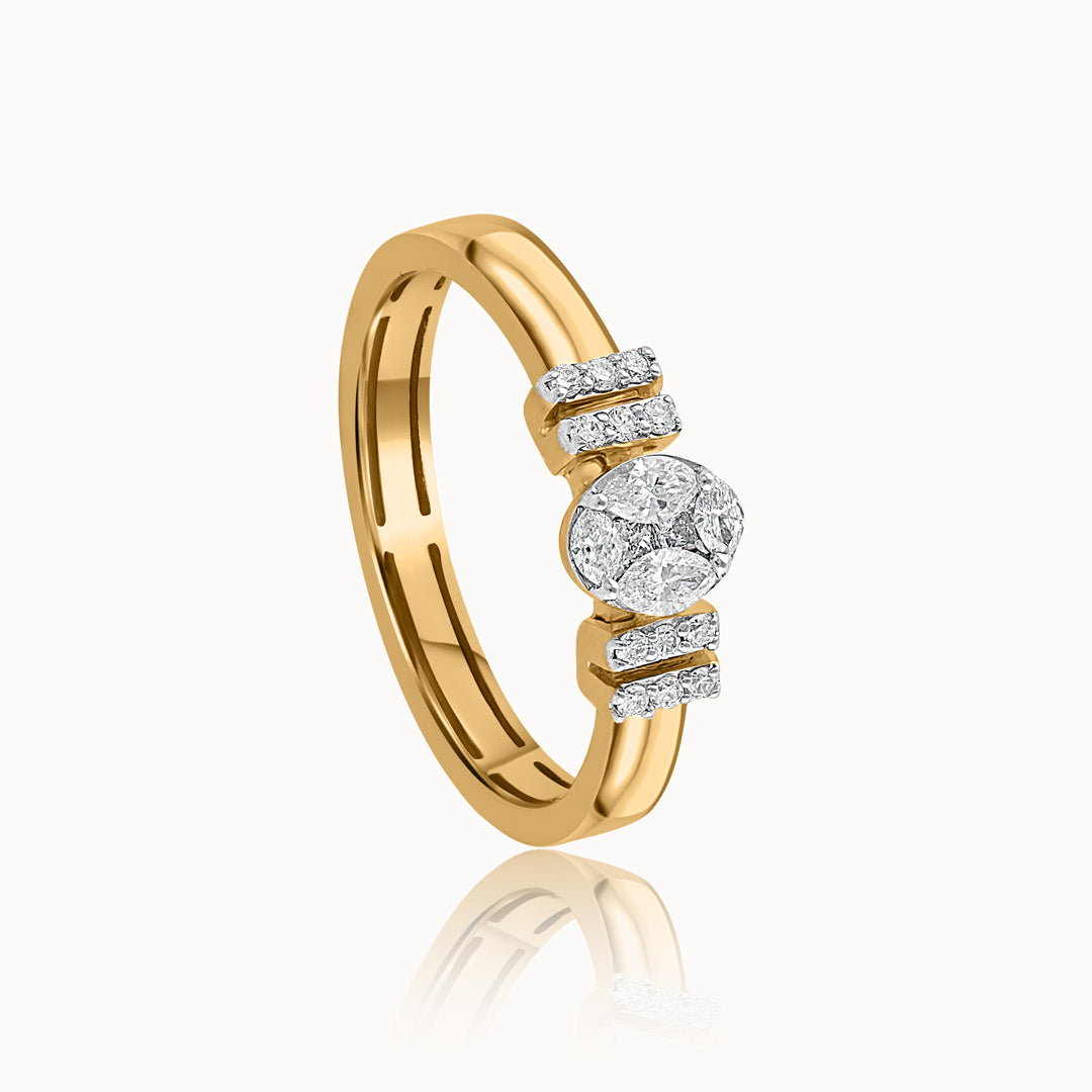 Radiant Diamond Band, 14K Solid Gold, 1/4 ct Lab Grown Diamond-3