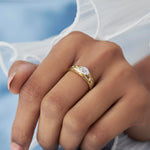 Starlight Diamond Ring, 14K Gold Vermeil, 3/8 ct Lab Grown Diamond-4