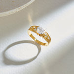 Starlight Diamond Ring, 14K Solid Gold, 3/8 ct Lab Grown Diamond-1