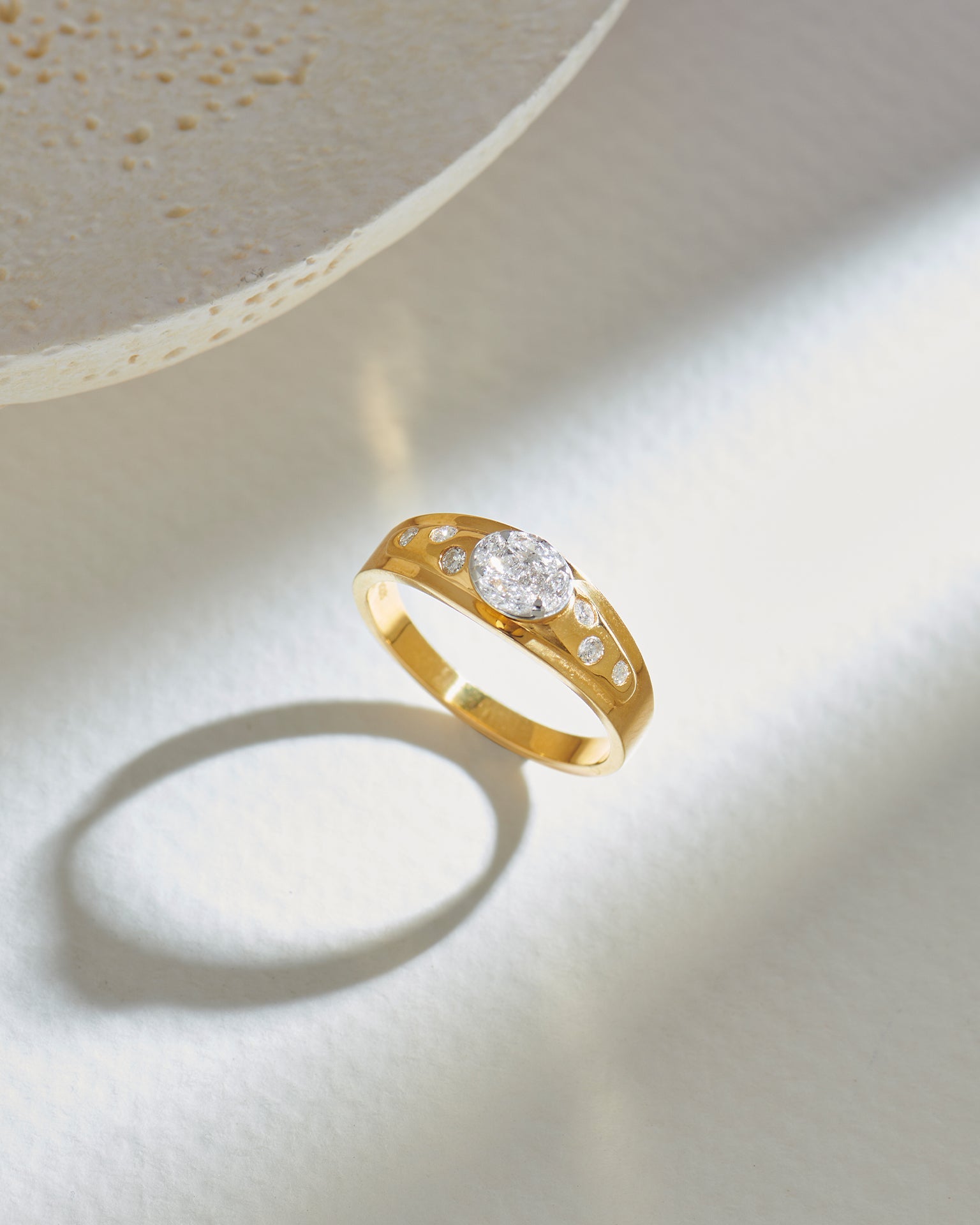 Starlight Diamond Ring, 14K Solid Gold, 3/8 ct Lab Grown Diamond-6