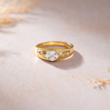 Starlight Diamond Ring, 14K Solid Gold, 3/8 ct Lab Grown Diamond-5