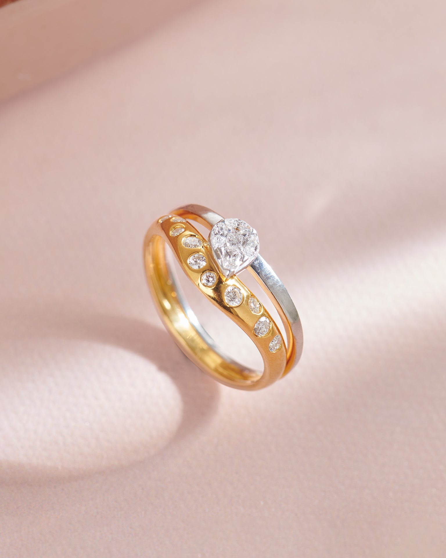 Starlight Chevron Ring, 14K Solid Gold, 3/8 ct Lab Grown Diamond-6
