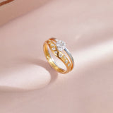 Starlight Chevron Ring, 14K Solid Gold, 3/8 ct Lab Grown Diamond-1