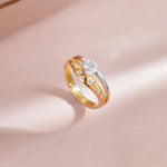 Starlight Chevron Ring, 14K Gold Vermeil, 3/8 ct Lab Grown Diamond-1