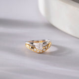 Starlight Chevron Ring, 14K Gold Vermeil, 3/8 ct Lab Grown Diamond-5