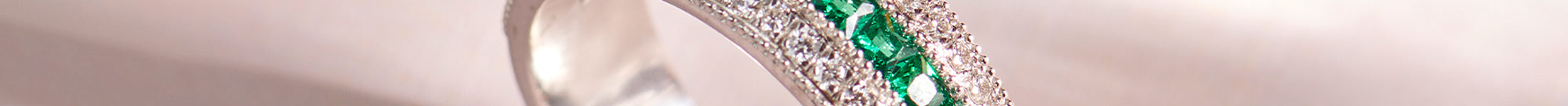 Created Emerald Eternity Band, Sterling Silver, 3/8 ct Lab Grown Diamond-1