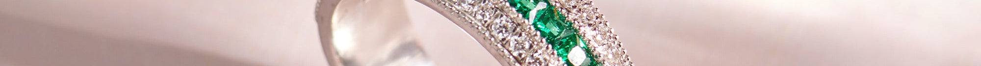 Created Emerald Eternity Band, 14K Solid Gold, 3/8 ct Lab Grown Diamond-1
