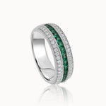 Created Emerald Eternity Band, 14K Solid Gold, 3/8 ct Lab Grown Diamond-3