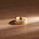 Wide Bold Diamond Ring, 14K Gold Vermeil, 1/5 ct Lab Grown Diamond-6