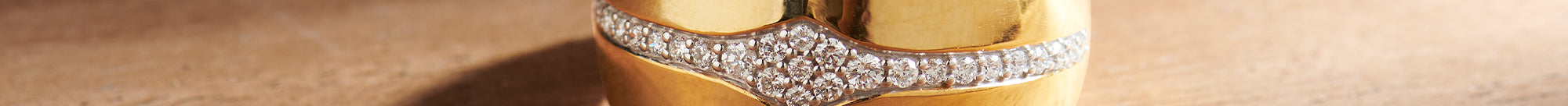 Wide Bold Diamond Ring, 14K Gold Vermeil, 1/5 ct Lab Grown Diamond-1