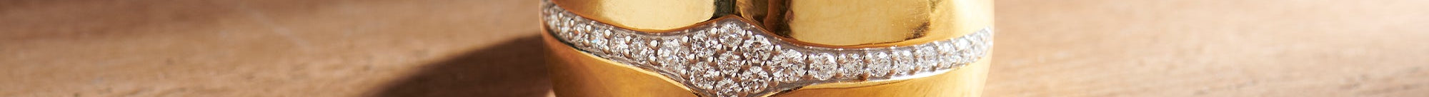 Wide Bold Diamond Ring, 14K Gold Vermeil, 1/5 ct Lab Grown Diamond-1