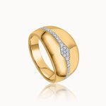 Wide Bold Diamond Ring, 14K Gold Vermeil, 1/5 ct Lab Grown Diamond-3