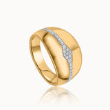 Wide Bold Diamond Ring, 14K Gold Vermeil, 1/5 ct Lab Grown Diamond-3