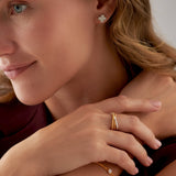 Beaded Crossover Band, 14K Solid Gold, 1/6 ct Lab Grown Diamond-2