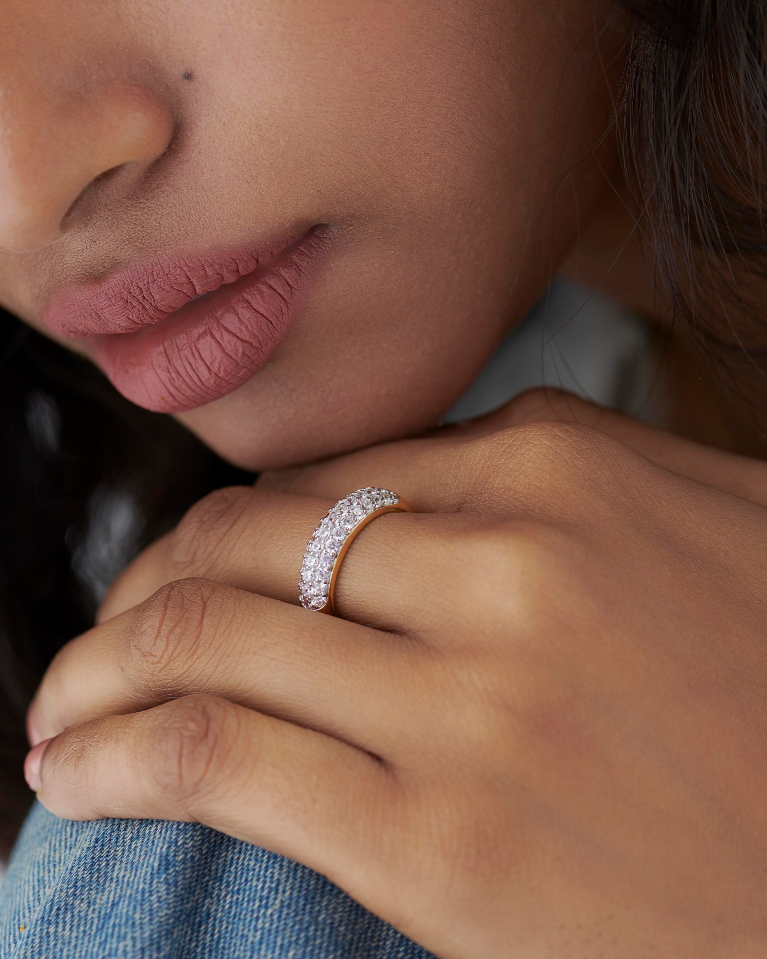 Timeless Half Eternity Band, 14K Gold Vermeil,1 ct Lab Grown Diamond-2