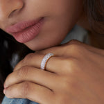 Timeless Half Eternity Band, 14K Solid Gold,1 ct Lab Grown Diamond-2