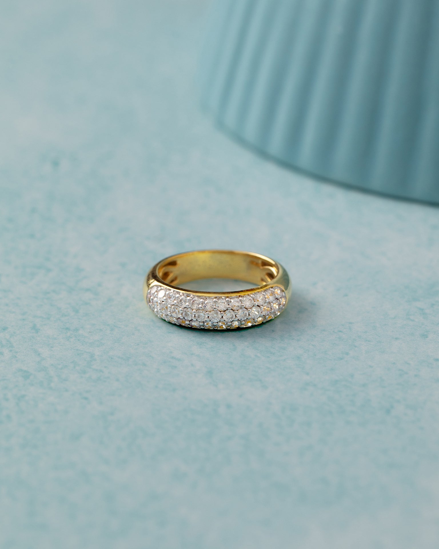 Timeless Half Eternity Band, 14K Gold Vermeil,1 ct Lab Grown Diamond-5
