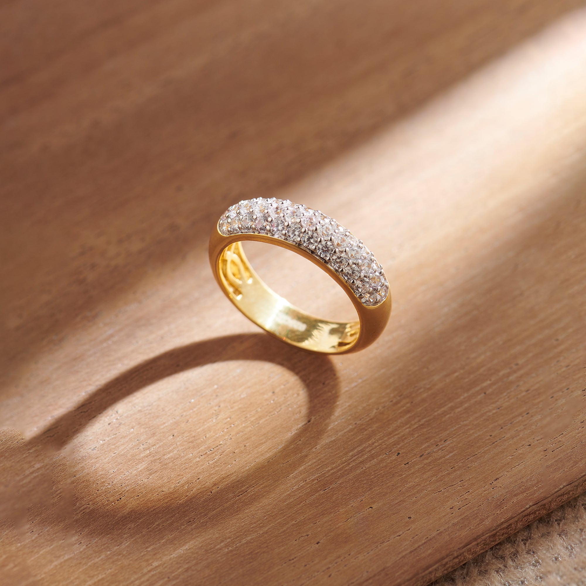Timeless Half Eternity Band, 14K Gold Vermeil,1 ct Lab Grown Diamond-1