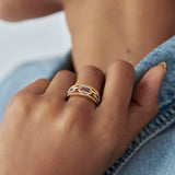 Vogue Paperclip Bands, 14K Solid Gold, 1/5 ct Lab Grown Diamond-4