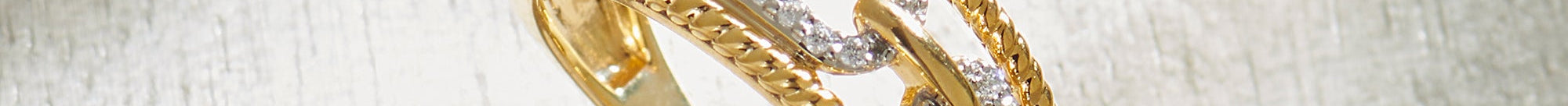 Vogue Paperclip Bands, 14K Solid Gold, 1/5 ct Lab Grown Diamond-1