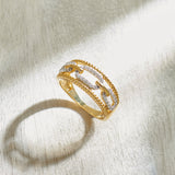 Vogue Paperclip Bands, 14K Solid Gold, 1/5 ct Lab Grown Diamond-1