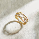 Vogue Paperclip Bands, 14K Gold Vermeil, 1/5 ct Lab Grown Diamond-6