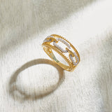 Vogue Paperclip Bands, 14K Gold Vermeil, 1/5 ct Lab Grown Diamond-6